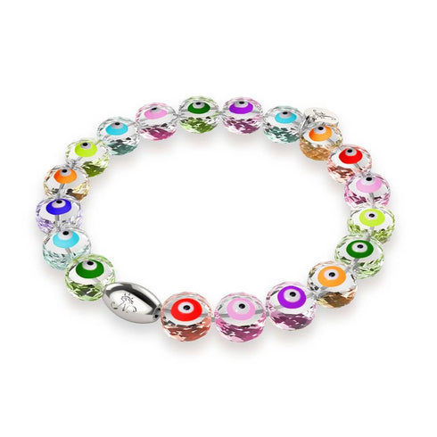 Mystisches Spektrum | 925er Sterlingsilber | Armband mit bösem Blick aus Kristall