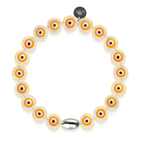 Orange | 925er Sterlingsilber | Armband mit bösem Blick aus Kristall