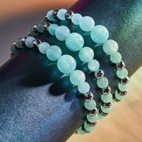 Vergoldetes Mint | Traumlandschaft Opal Kaskadenarmband