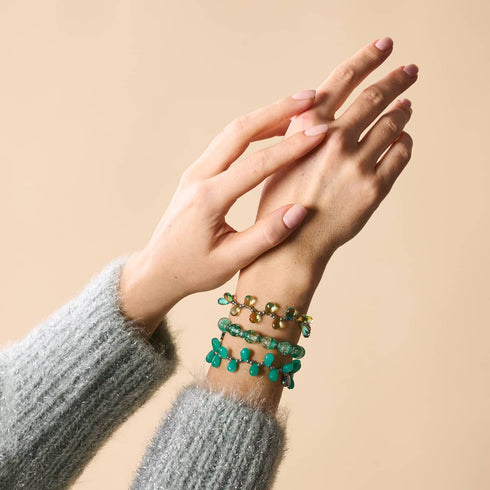 Türkisfarbenes Sonnenaufgangs-Armband mit Feentropfen 