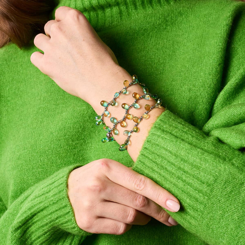 Türkisfarbenes Sonnenaufgangs-Armband mit Feentropfen 