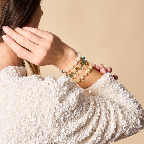 Türkisfarbenes Sonnenaufgangs-Armband mit Feentropfen 
