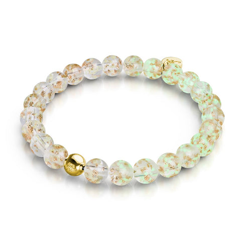 Alabaster | 925er Sterlinggold Vermeil | Glühwürmchen-Glasarmband