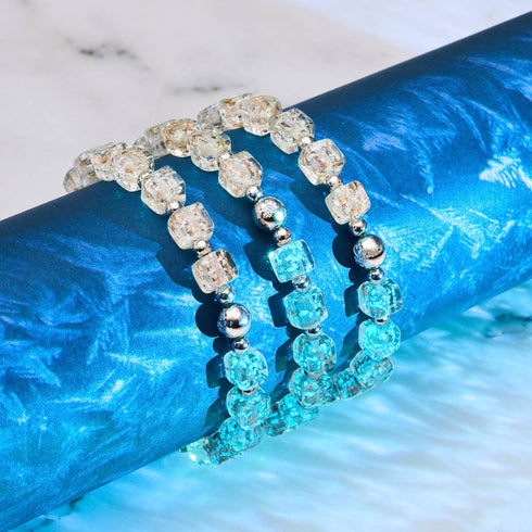 Alabaster | Silber | Firefly Glaskiesel-Armband
