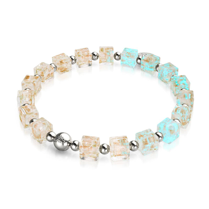 Alabaster | Silber | Firefly Glaskiesel-Armband