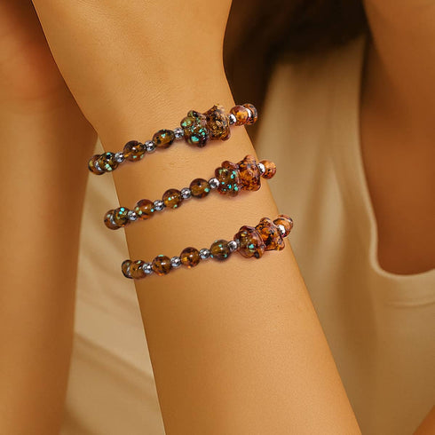 Bernstein | Silber | Firefly Glasbär Armband 