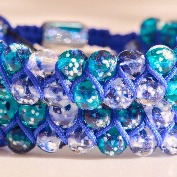 NOGU.studio - NOGU - Firefly Glass Bracelets - Aquamarine Flame | Lapis Flame x Aquamarine | Double Firefly Glass Bracelet