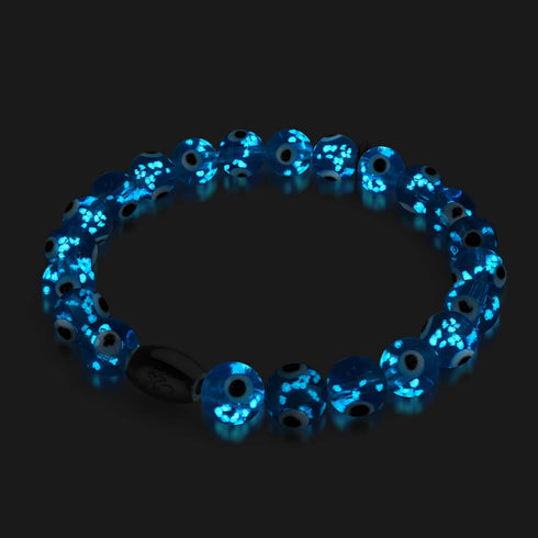 Azul | 925 Sterling Silber | Glühwürmchen-Glas-Armband mit bösem Blick