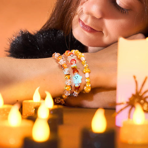Berry Boo | Silber | Glühwürmchen-Glas-Geisterarmband 
