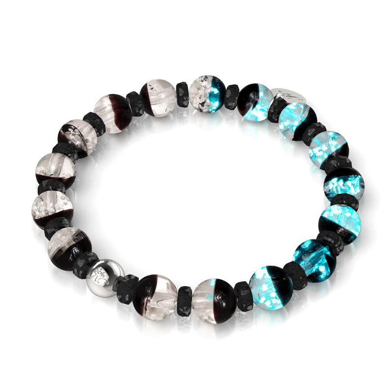 Schwarz | Firefly Glas Schneekugel Armband