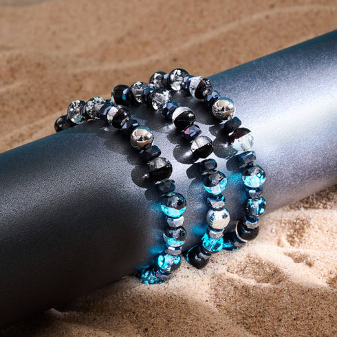 Schwarz | Firefly Glas Schneekugel Armband