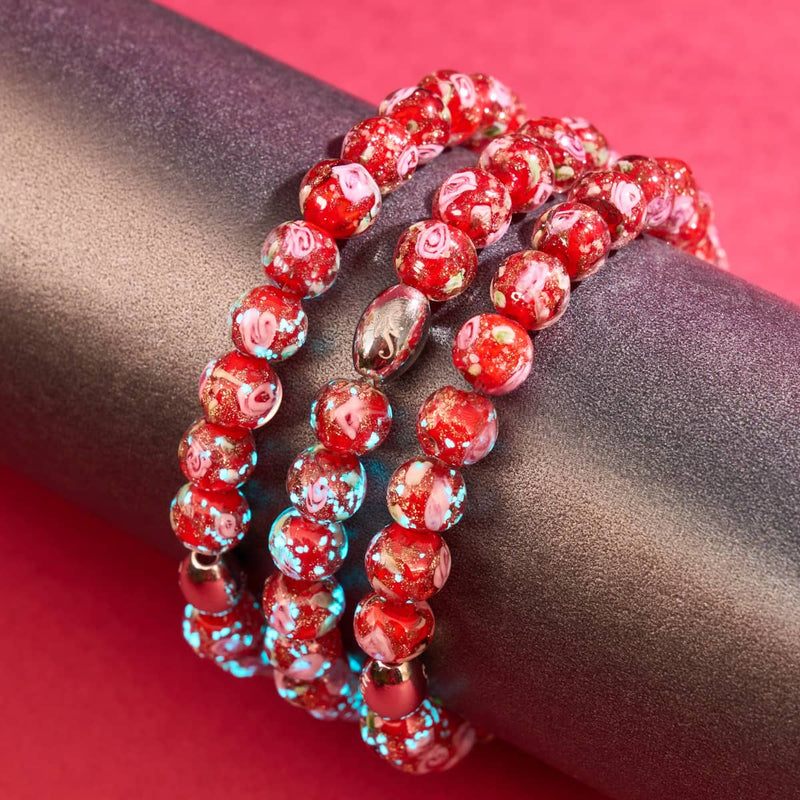 Blaues Karmin | 925er Sterlingsilber | Firefly Glass Garden Armband