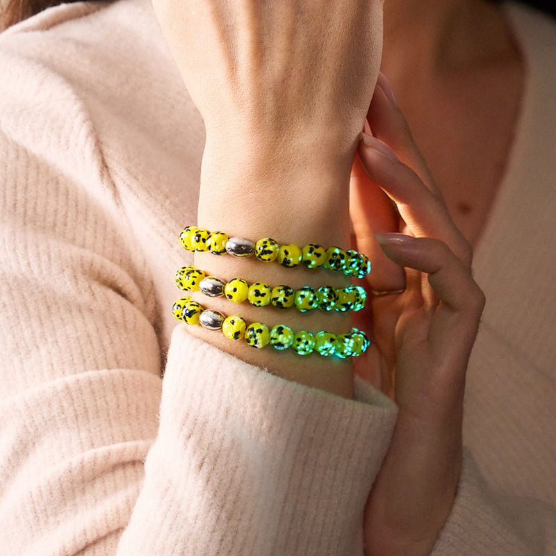 Blauer Limoncello | 925er Sterlingsilber | Glühwürmchen-Glasarmband