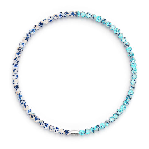 Blaue Weide | 925er Sterlingsilber | Glühwürmchen-Glasfolie