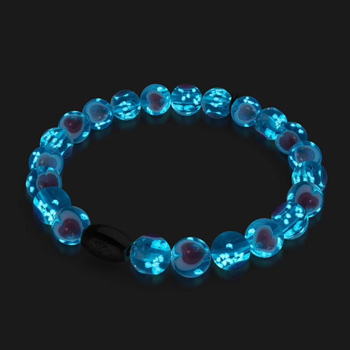 Blau x Pink | 925 Sterling Silber | Firefly Glas Liebesarmband