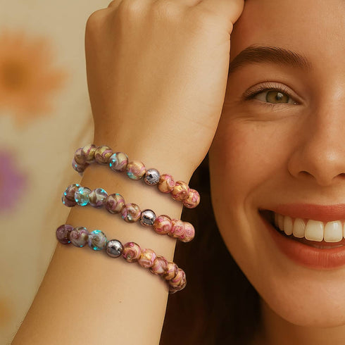 Blush Current | Rosa Karamell | Firefly Glaswirbel Armband