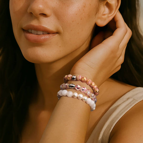 Blush Current | Rosa Karamell | Firefly Glaswirbel Armband