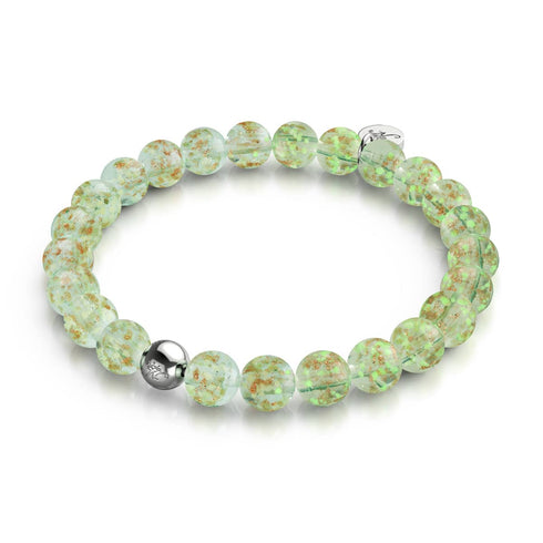 Immergrün | 925 Sterling Silber | Glühwürmchen-Glasarmband