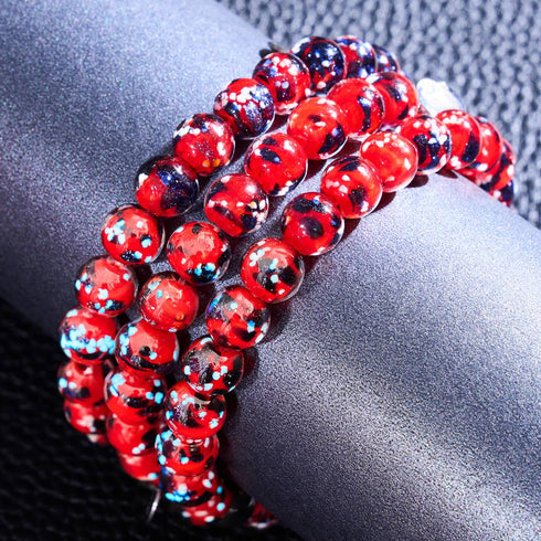 Feuer und Eis | 925 Sterling Silber | Glühwürmchen-Glasarmband