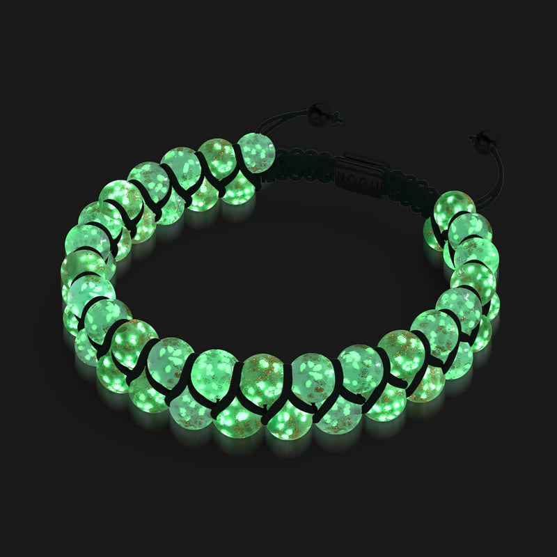 Glühwürmchenwiese | Sukkulente x Kiwi | Doppeltes Glühwürmchen-Glasarmband