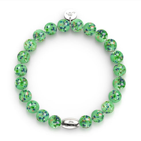 Glänzender Hain | 925 Sterling Silber | Glühwürmchen-Glasarmband
