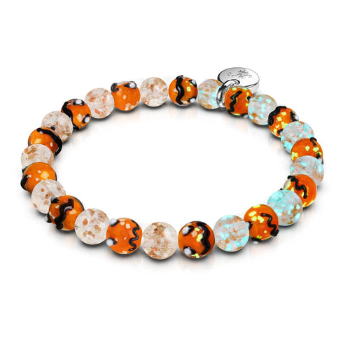 Glitzernde Kürbisse | Silber | Glühwürmchen-Glaskürbis-Armband 