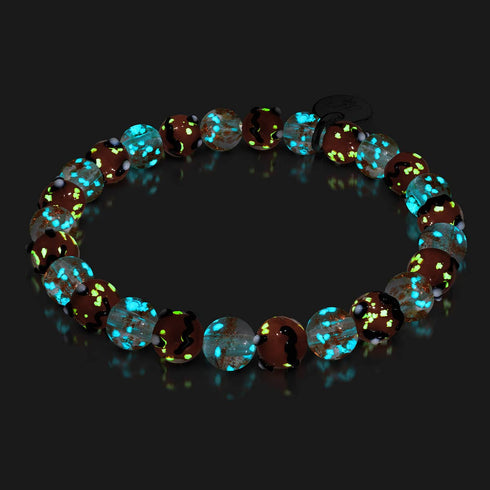 Glitzernde Kürbisse | Silber | Glühwürmchen-Glaskürbis-Armband 