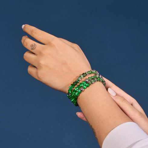 Grüne Zinnie | Firefly Glas Diamanten Armband 