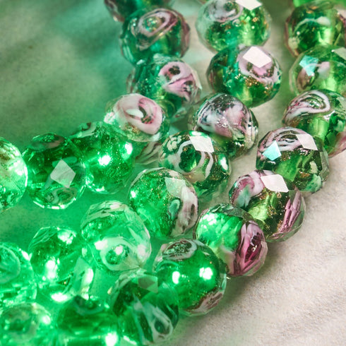 Grüne Zinnie | Firefly Glas Diamanten Armband 