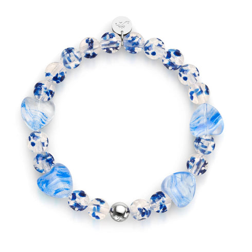 Lapisflamme | Firefly Glass x Murano Glas Herzen Armband 