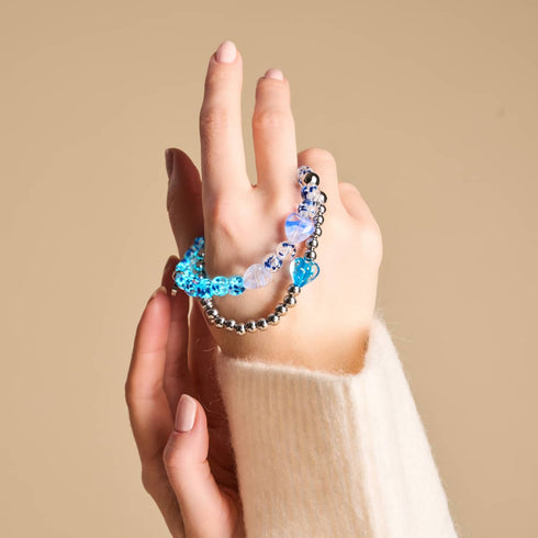 Lapisflamme | Firefly Glass x Murano Glas Herzen Armband 