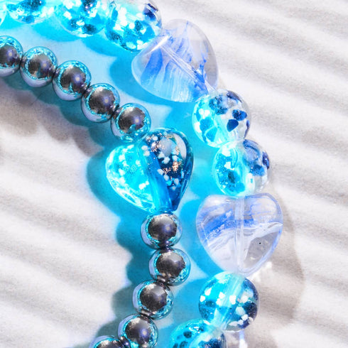 Lapisflamme | Firefly Glass x Murano Glas Herzen Armband 