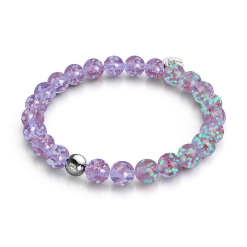Flieder | 925 Sterling Silber | Glühwürmchen-Glasarmband