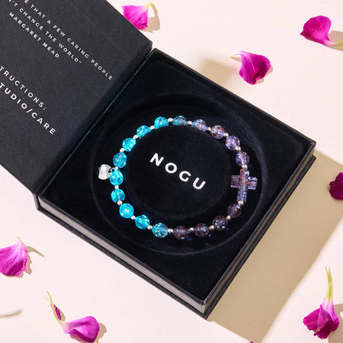 Lila | Silber | Firefly Glaskreuz Armband 