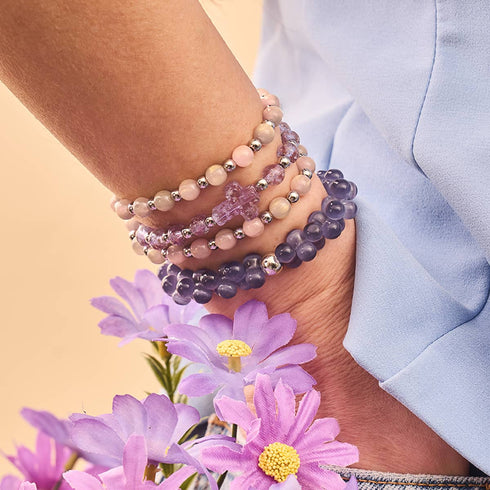Lila | Silber | Firefly Glaskreuz Armband 