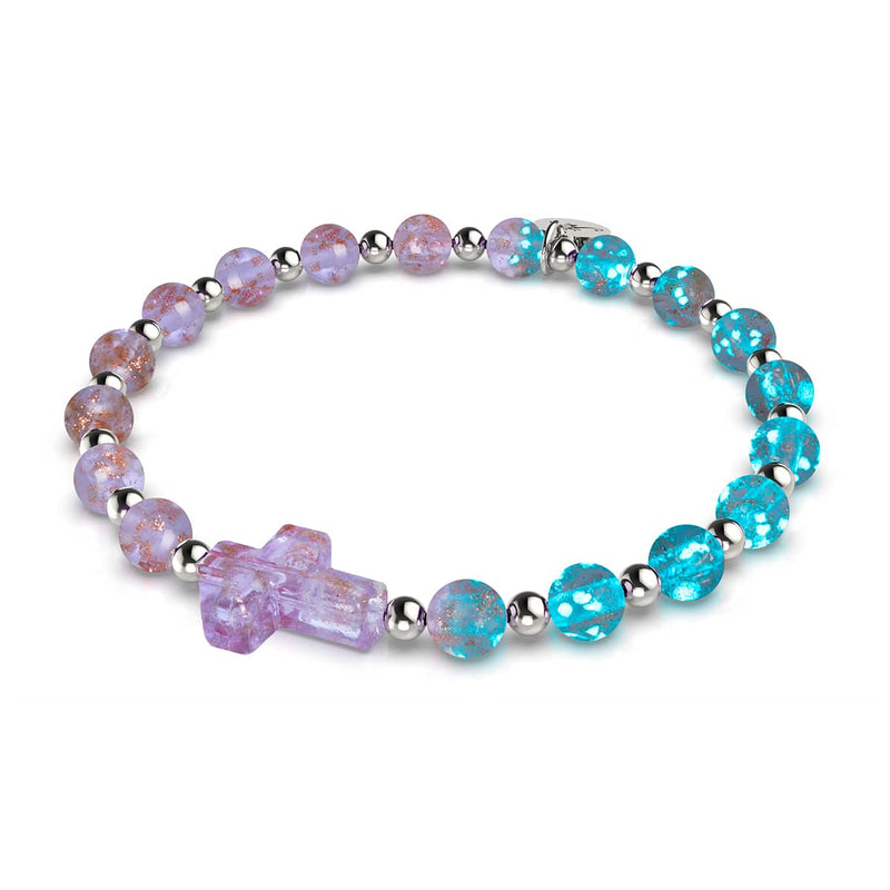 Lila | Silber | Firefly Glaskreuz Armband 