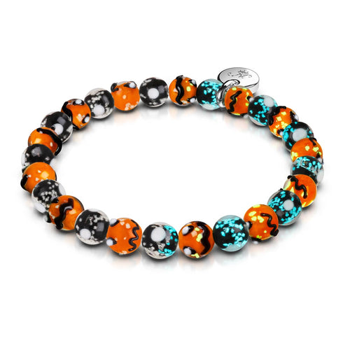 Mitternachtskürbis | Silber | Glühwürmchen-Glaskürbis-Armband 