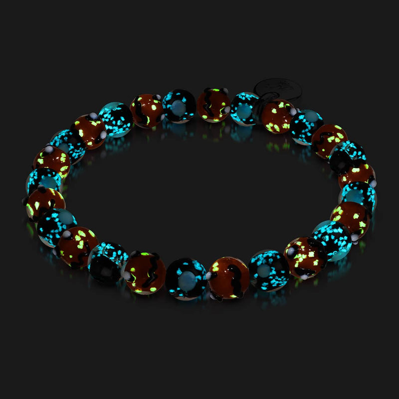 Mitternachtskürbis | Silber | Glühwürmchen-Glaskürbis-Armband 