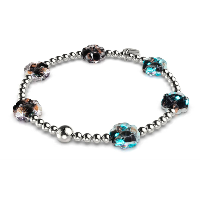 Obsidian | Silber | Firefly Glas Klee Essenz Armband 