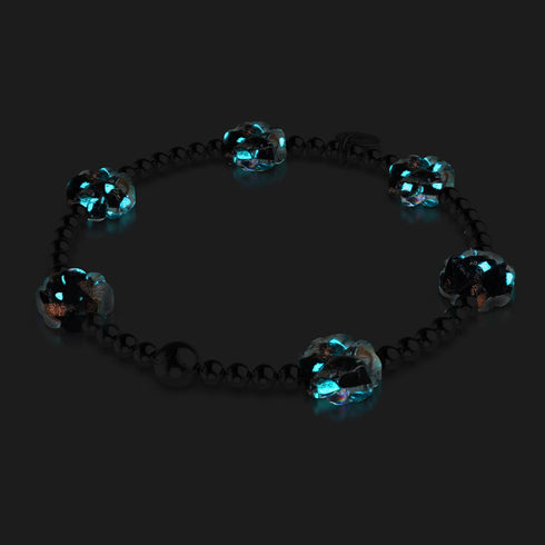 Obsidian | Silber | Firefly Glas Klee Essenz Armband 