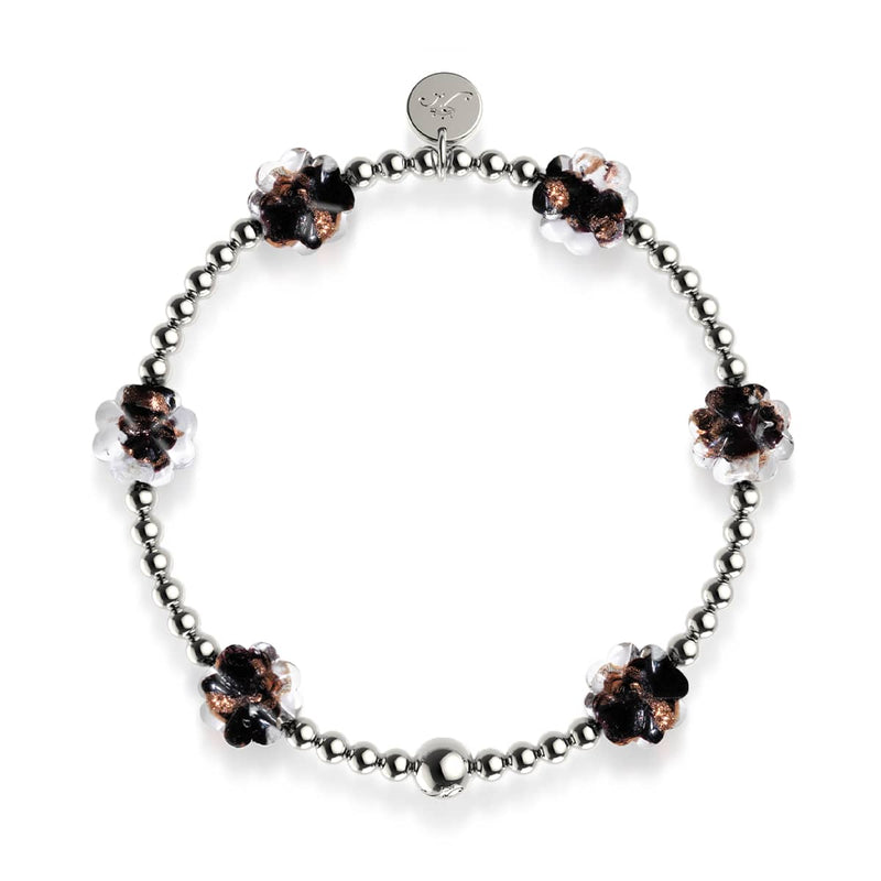 Obsidian | Silber | Firefly Glas Klee Essenz Armband 