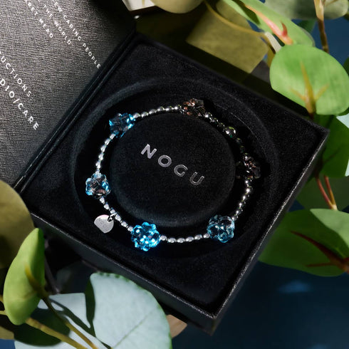 Obsidian | Silber | Firefly Glas Klee Essenz Armband 