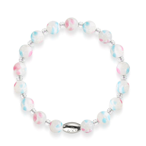 Orchideenblüten | 925er Sterlingsilber | Glühwürmchen-Glasblütenarmband