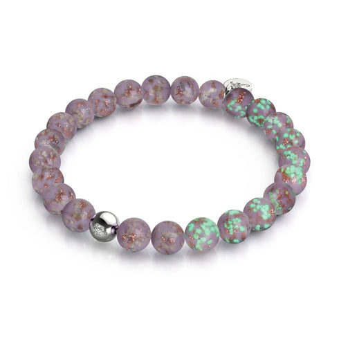 Immergrün | 925 Sterling Silber | Glühwürmchen-Glasarmband
