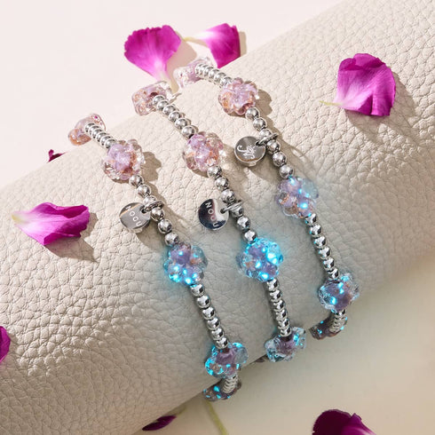 Immergrün | Silber | Firefly Glas Klee Essenz Armband 