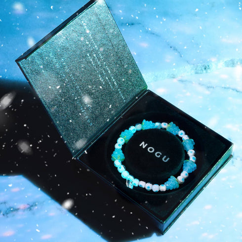 Polka Dot Blau | 925 Sterling Silber | Firefly Glas Beeren Armband 