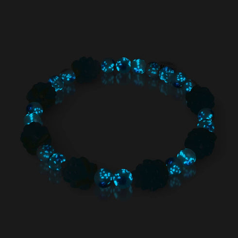 Polka Dot Blau | 925 Sterling Silber | Firefly Glas Beeren Armband 