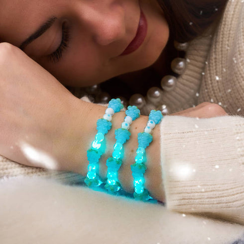 Polka Dot Blau | 925 Sterling Silber | Firefly Glas Beeren Armband 
