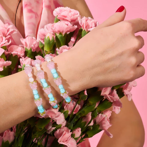 Polka Dot Pink | 925 Sterling Silber | Firefly Glasbeeren Armband 