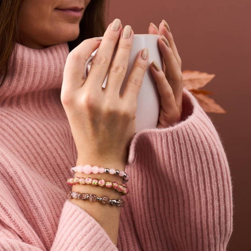 Primel | 925 Sterling Silber | Glühwürmchen-Glasgarten-Armband